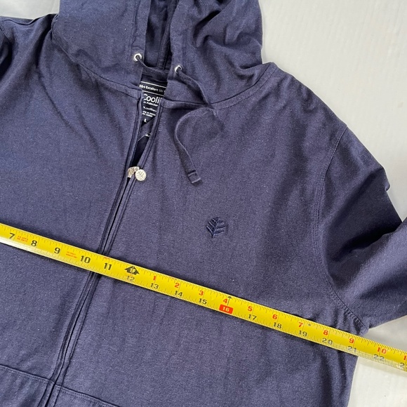 Coolibar Sz L Casual Zip Up Hoodie Navy ZnOTM Fabric UPF 50 Pockets - Picture 8 of 11